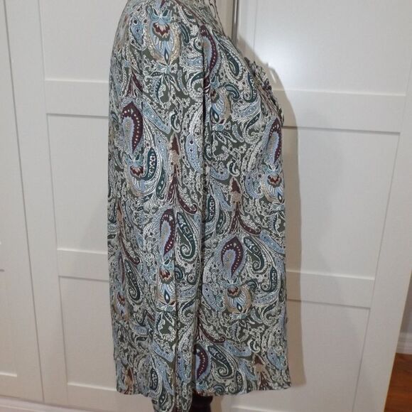 Faded Glory Olive Green Gold Burgandy Long Sleeve - Picture 5 of 7